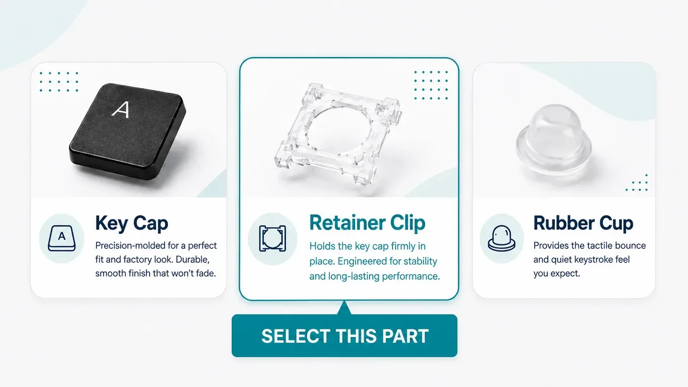 Retainer clip location diagram