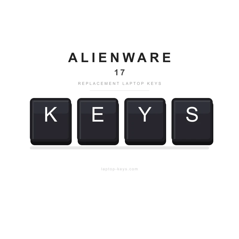 Alienware 17 R2 replacement key repair kit — key cap, retainer clip and rubber cup