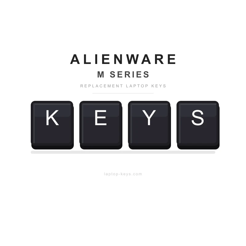 Alienware M series M14x R1 replacement key repair kit — key cap, retainer clip and rubber cup