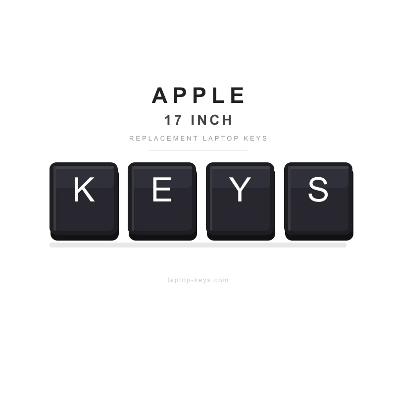 Apple 17 Inch MacBook Pro Black (pre-2012) replacement key repair kit — key cap, retainer clip and rubber cup
