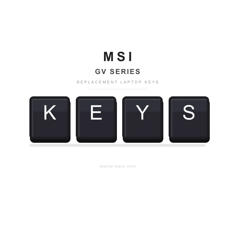 MSI GV Series GV72VR replacement key repair kit — key cap, retainer clip and rubber cup
